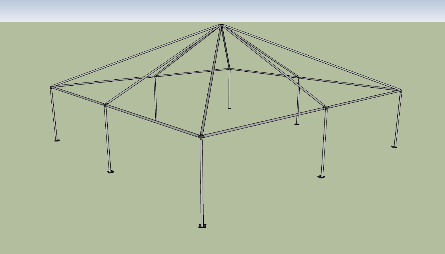 30x30 frame tent End View